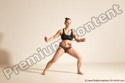 Underwear Martial art Woman White Moving poses Average long colored Dynamic poses Academic